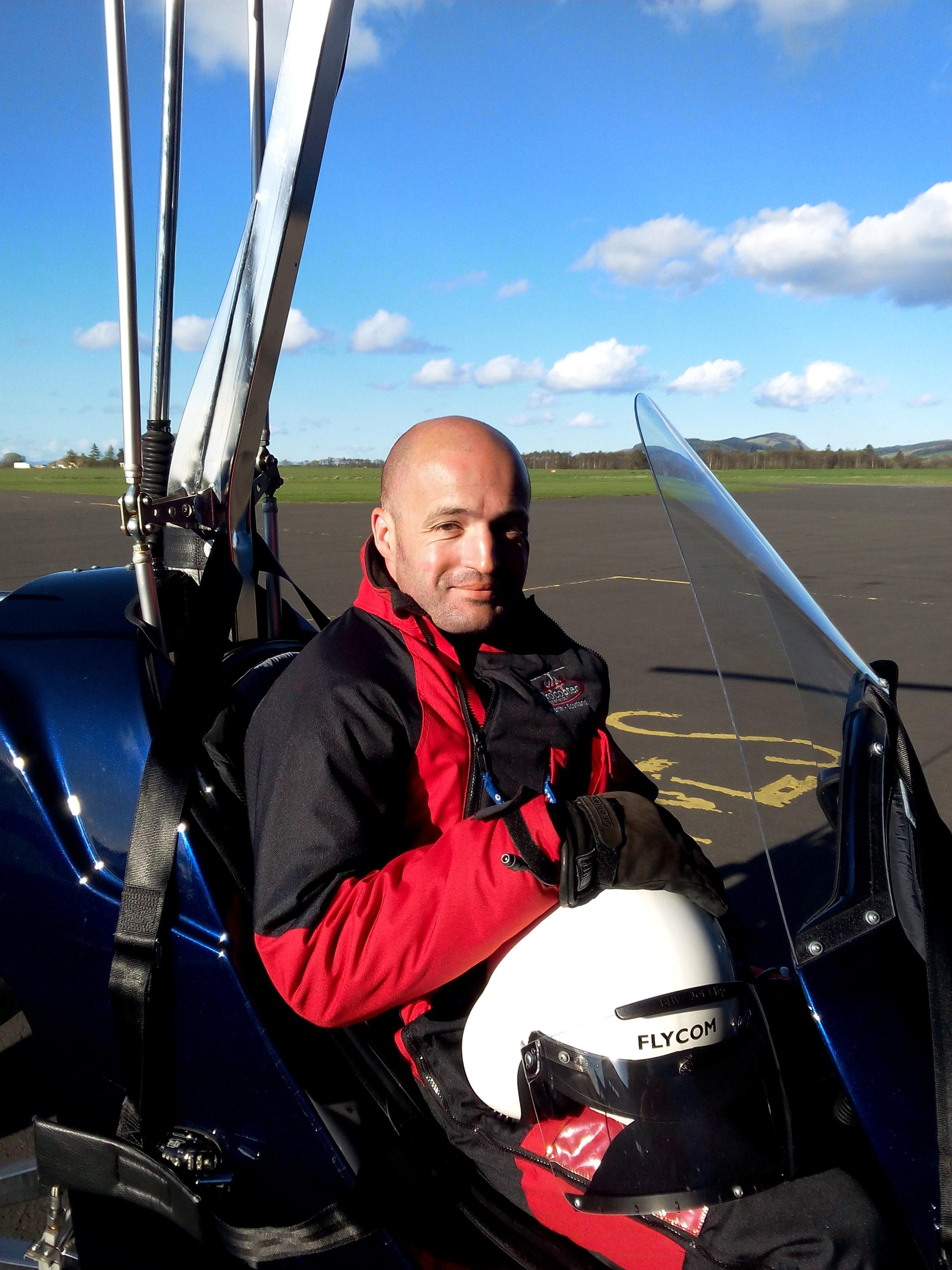 Passenger enjoying flight